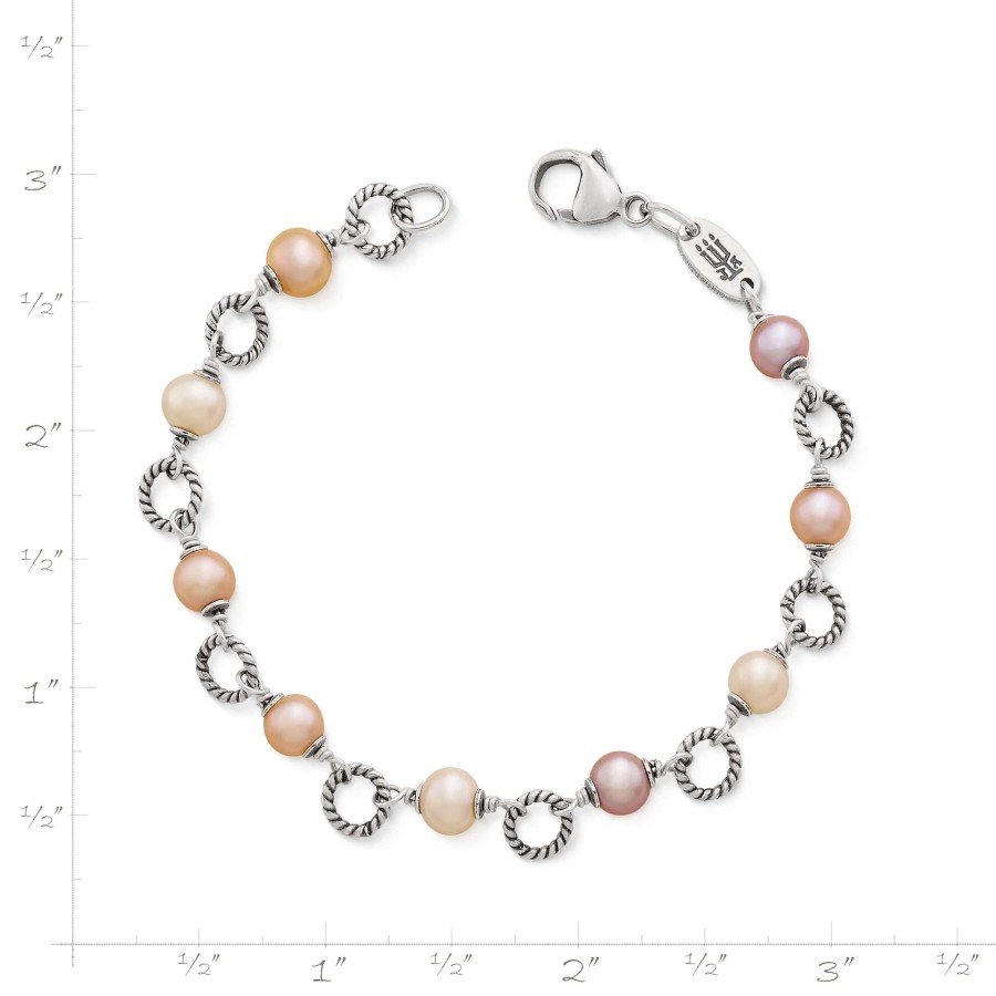 James Avery Twisted Wire Link Bracelet With Multi-Colored Cultured Pearls | Bracelets