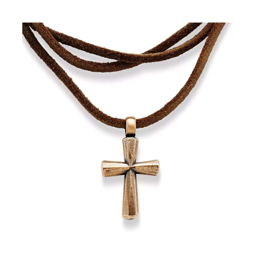 James Avery Rustic Bronze Cross Leather Necklace | Necklaces And Chains