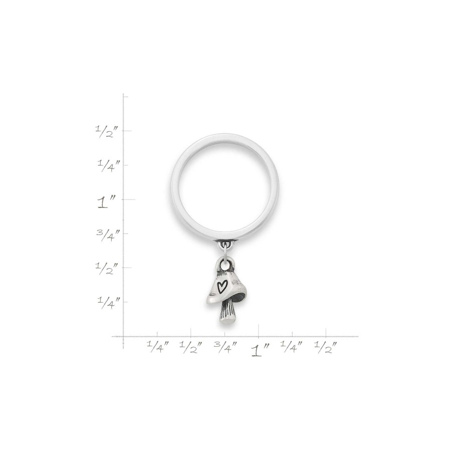 James Avery Mini Mushroom With Heart Charm Dangle Ring | Rings