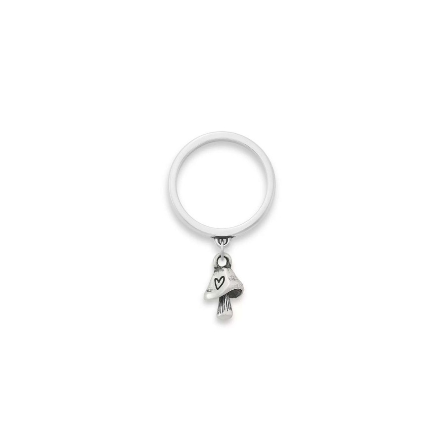 James Avery Mini Mushroom With Heart Charm Dangle Ring | Rings